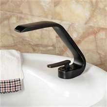 Deck Mount Elegant Brass Black Basin Vanity Sink Mixer Faucet Single Handle Hot and Cold Lavatory Sink Mixer Tap