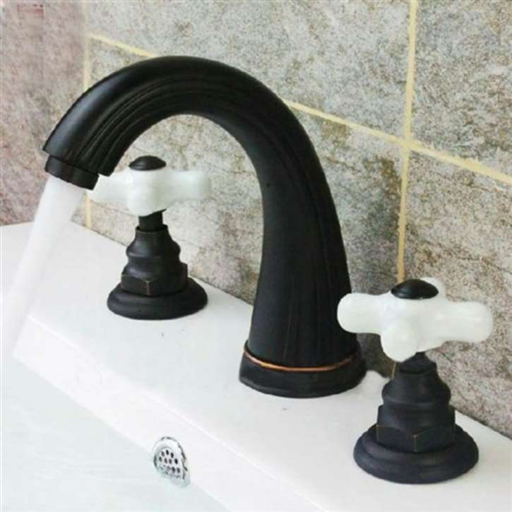 Turin Oil Rubbed Bronze Bathroom Sink Faucet- Dual Ceramic Handle