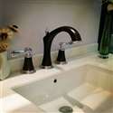 Reno Luxueux 8 Inch Chrome & Oil Rubbed Bronze Widespread Bathroom Faucet