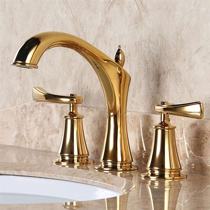 Faucets Sale Reno Luxueux 8 Inch Gold Widespread Bathroom Faucet at  FontanaShowers.com