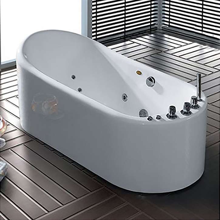Laroma Acrylic Bathtub Corner White SPA Whirlpool Soaking Bath Tub