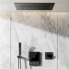 Fontana Soho 3 Function In Black Finish Smart Temperature Thermostatic Display Shower System