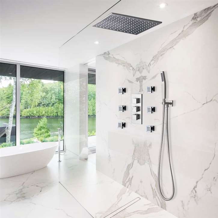 Fontana Rain & Mist Shower Head System With Shower Body Sprays