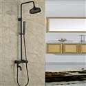 Fontana Vienna Solid Brass Rain Shower Set Single Handle Matte Black W/ Hand Shower Sprayer