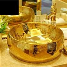Lenox Golden Patterned Countertop Ceramic Bathroom Sink