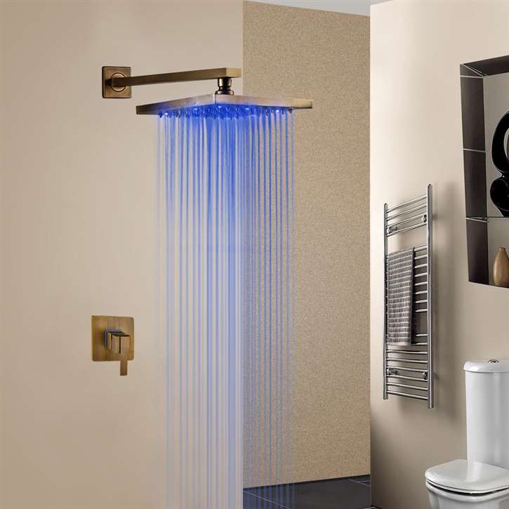 Fontana Rivera LED Rain Shower Head - Shower Head Copper Finish || Brushed Copper Shower Head