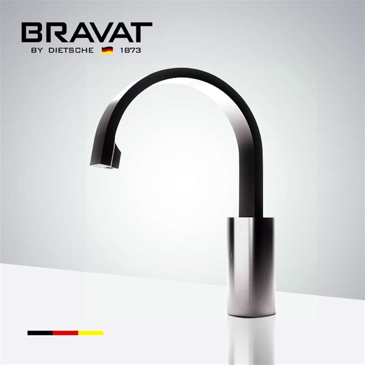 Bravat Brushed Nickel Commercial Touch Control Infrared Control Automatic Instant Hot Water Tap Electric Faucet