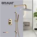 Bravat Wall Mounted Brushed Rainfall Mixer Shower Set