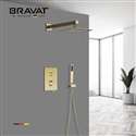 Bravat Wall Mounted Brushed Rainfall Mixer Shower Set