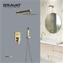 Bravat Wall Mounted Brushed Rainfall Mixer Shower Set