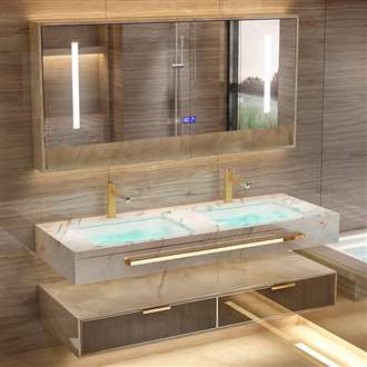 Fontana  Luxury Modern Marble Bathroom Vanity Cabinet With Smart LED Mirror