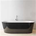 Fontana Freestanding Hot Tub Acrylic Whirlpool Bathtub In a Black Finish