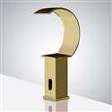 Fontana Contemporary Infrared Waterfall Commercial Automatic Motion Sensor Faucet in Brushed Gold