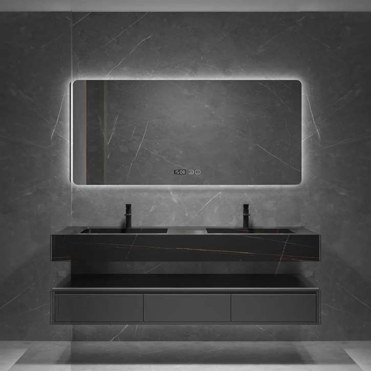 Fontana Luxurious New Design MultiColored Household Bathroom Vanity Set With An LED Mirror