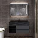 Fontana Bathroom Vanity With Mirror Cabinet And Time Display In The Mirror