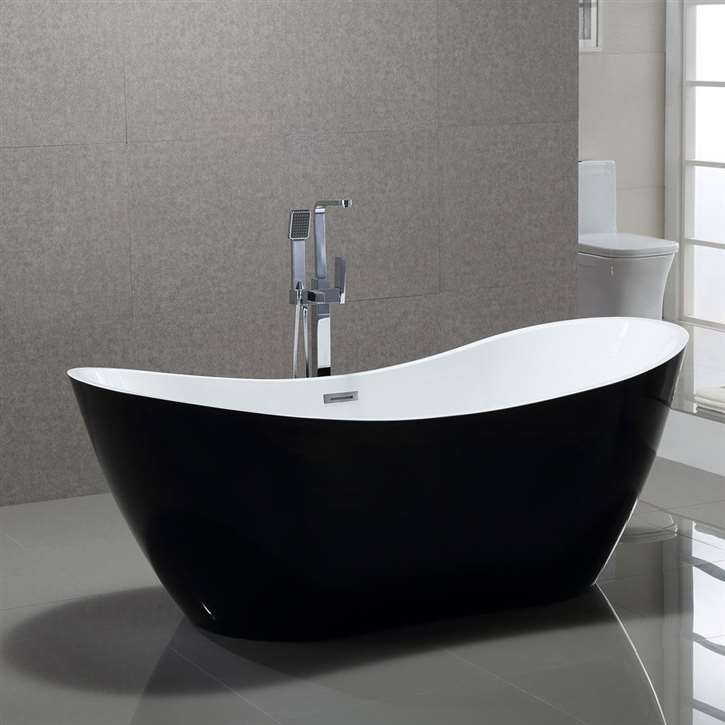 Fontana Acrylic Easy Using and Relaxing Indoor Bathtub In a Black Finish