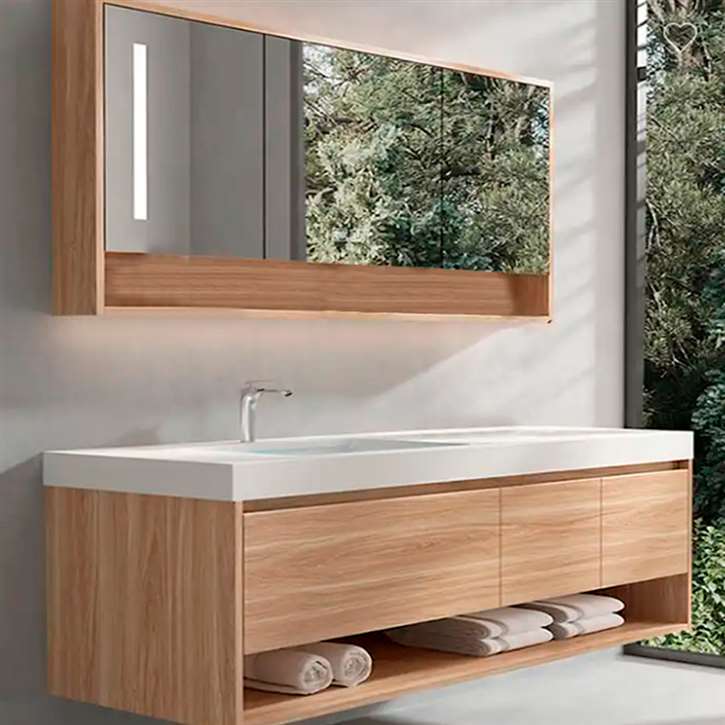 Fontana Vanity Cabinet With Sink In Luxury Fashion Design Wall Mount Solid Wood Bathroom Furniture