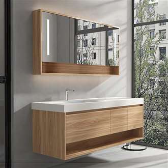 Fontana Vanity Cabinet With Sink In Luxury Fashion Design Wall Mount Solid Wood Bathroom Furniture