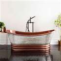 Fontana Luxurious Freestanding Glass Mosaic Bathtub In Copper Finish