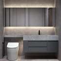 Fontana Custom Sintered Stone Slate Bathroom Vanity Cabinet with Modern Extension Cut Corner