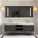 Fontana Modern Combo Vanity Set Double Sink With Marble Countertop And LED Smart Mirror