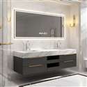 Fontana Vanity Bathroom Set With Sintered Stone Basin Double Sink And Rectangle Smart Mirror