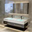 Fontana Bathroom Furniture Wall Mounted Nordic Sintered Stone Under counter Basin With LED Mirror Cabinet