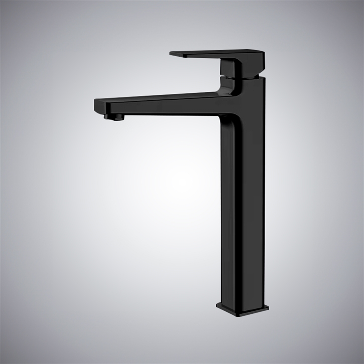 Fontana Matte Black Deck Mounted Single-Handle Vessel Sink Faucet