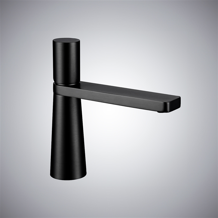 Fontana Matte Black Finish Bathroom Faucet Deck Mounted Single Hole with Hot and Cold Water Mixer