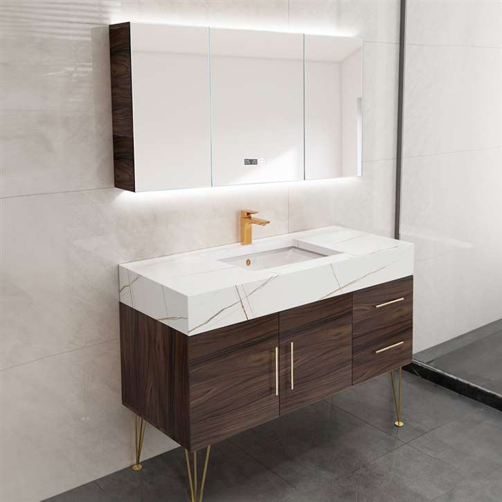 Fontana Wholesale American Style Modern Bathroom For Hotel Bathroom With Mirror Cabinet