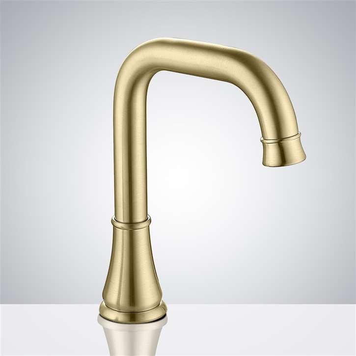 Brushed Gold  Commercial  Architectural Design Automatic Touchless  Sensor Faucet