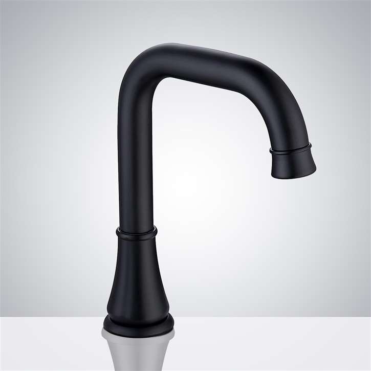 Commercial Bathroom Matte Black Automatic Touchless Sensor Faucet