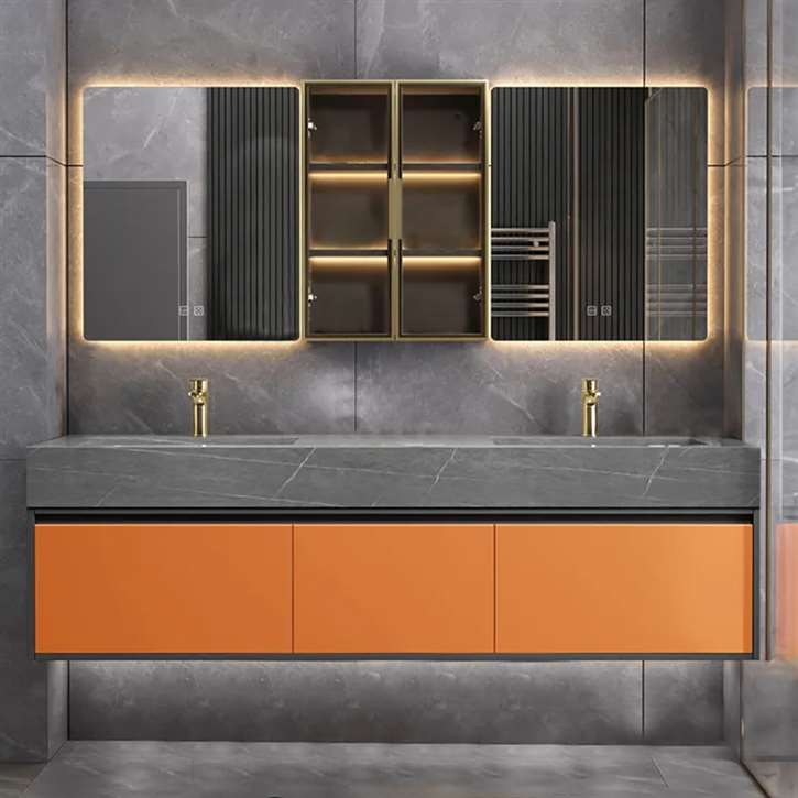 Fontana Storage For LED Luxury New Modern Under The Washbasin For The Bathroom With LED Mirror