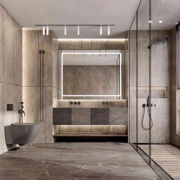 Fontana Luxury Mirror Cabinet Floating Modern Set Bathroom Vanities