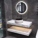 Fontana Modern Luxury Vanity Single Sink With 1 LED Illuminated Circle Mirror