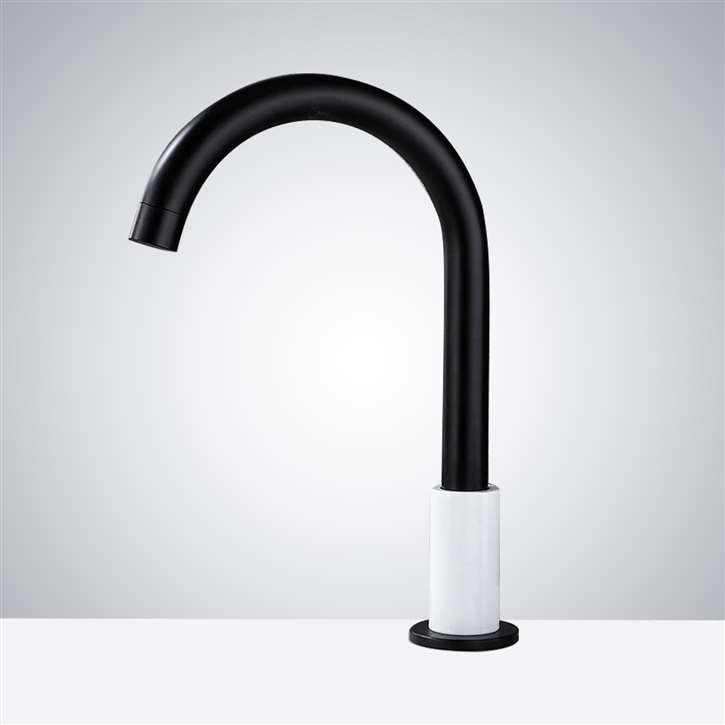 Fontana Commercial Goose Neck Touchless Automatic Sensor Faucets in Matte Black and White