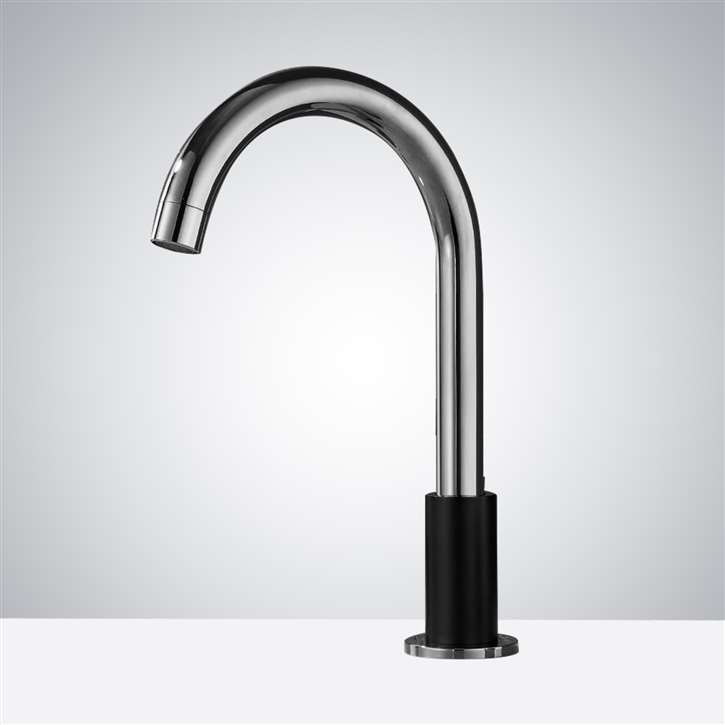 Touchless Bathroom Faucet the Fontana Commercial Goose Neck Touchless Automatic Sensor Faucets Bathroom  in Chrome and Matte Black