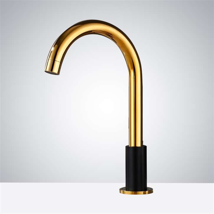 Fontana touchless bathroom faucet Commercial Goose Neck  Deck Mount Touchless Automatic Sensor Faucets In Gold and Matte Black