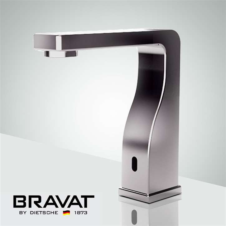 Bravat Classic Commercial Brushed Nickel Hands-Free Motion Sensor Faucets