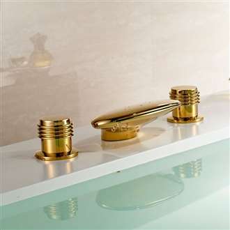 waterfall bathroom bathtub gold finish faucet
