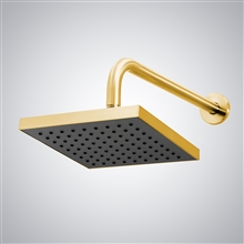 12" Solid Brass Square Gold Rainfall Wall Mount Shower Head
