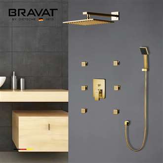 Fontana Arsizio Gold Brass Bathroom Shower System, Sonas Bathroom Taps, Rosenthal Classic Sanssouci Ivory Gold, Gold Bathroom Stand