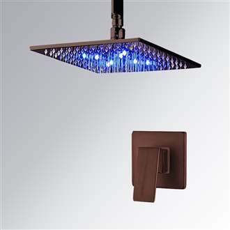 Fontana Oil Rubbed Bronze Square LED Rain Shower Head