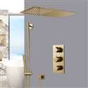 Brushed Gold Waterfall & Rainfall Shower Set With Handheld Shower