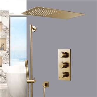 40% Sale FontanaShowersÂ® Sassari Wall Mount Gold Brass Shower Set With Soap  Dish at FontanaShowers