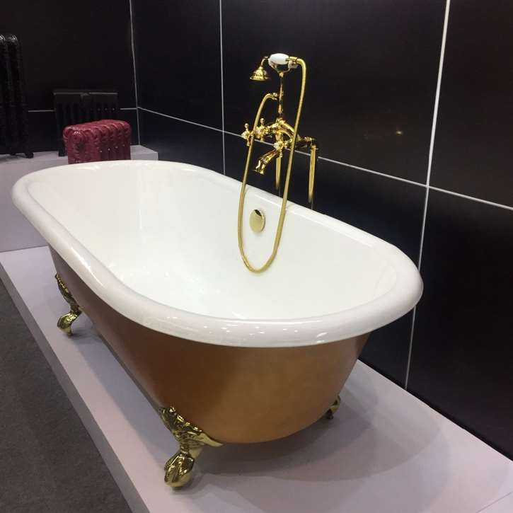 Verona One Person Cast Iron Antique Gold Finish Bathtub
