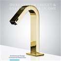 Fontana Dual Function Automatic Deck Mount Gold Sensor Water Faucet with Soap Dispenser