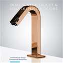 Fontana Dual Function Automatic Deck Mount Rose Gold Sensor Water Faucet with Soap Dispenser