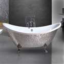 Napoli Silver Mosaic Freestanding Clawfoot Indoor Bathtub