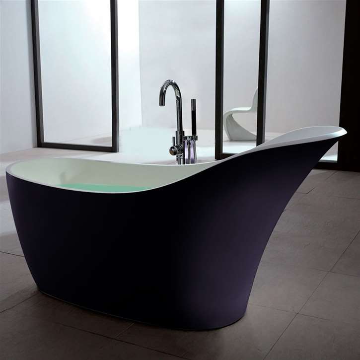 Fontana Solid Surface Stone Resin Freestanding Indoor Bathtub